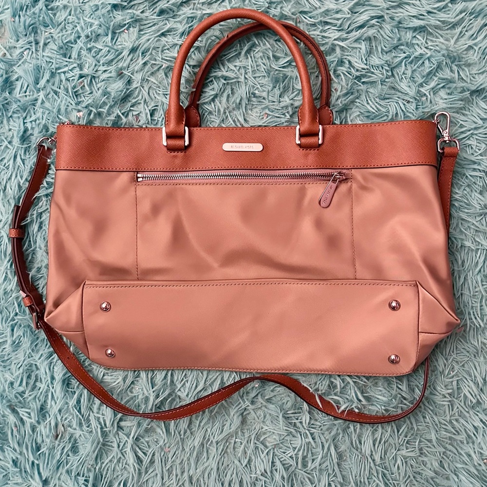 ✨MICHEAL KORS Large Brown Colgate Leather Nylon Shoulder Bag✨